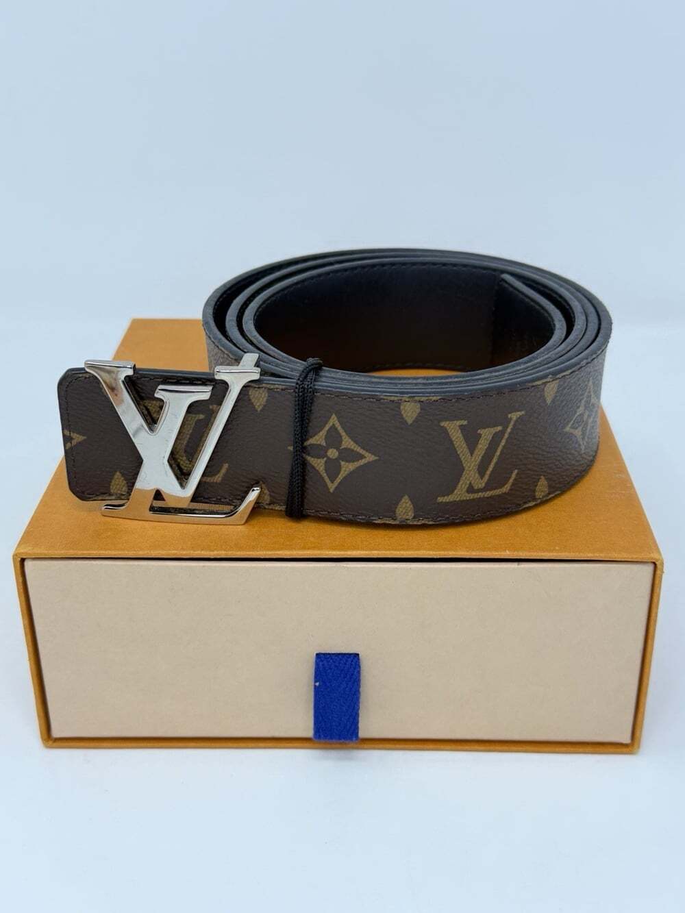Louis Vuitton LV Initiales Monogram Reversible Belt Brown Black 105/42 M982